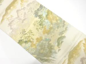 アンティーク　樹木風景模様織出し袋帯（材料）